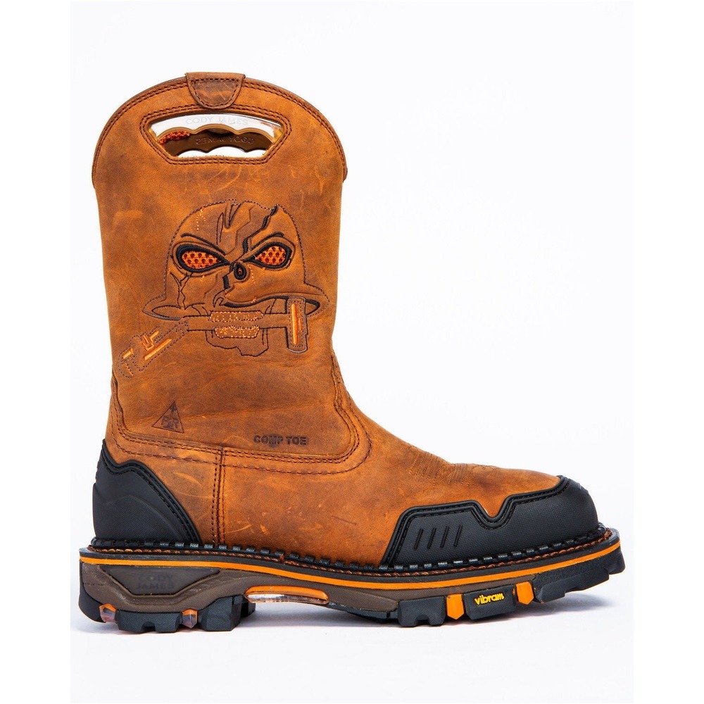 Cody James Decibel Pipefitter Mens 11D Comp Toe Work Boots Brown Leather